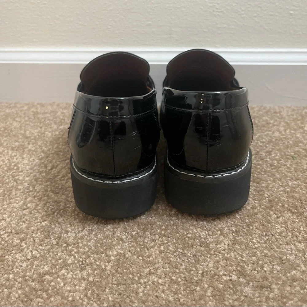 Franco Sarto Black Patent Leather Loafers